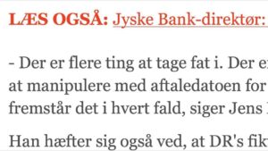 Jyske Banks værdier og fundament der handler om ærlighed åbenhed troværdighed hæderlighed kommer på prøve i retten, kunde stiller spørgsmål om jyske bank bevist lyver over for bankens kunder - Sandheden om jyske bank finder du på banknyt.dk